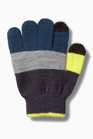 Touch Screen Knitted Gloves Three Pack (Older Boys)